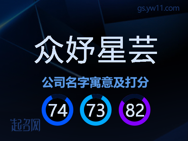 众妤星芸公司名字寓意及打分