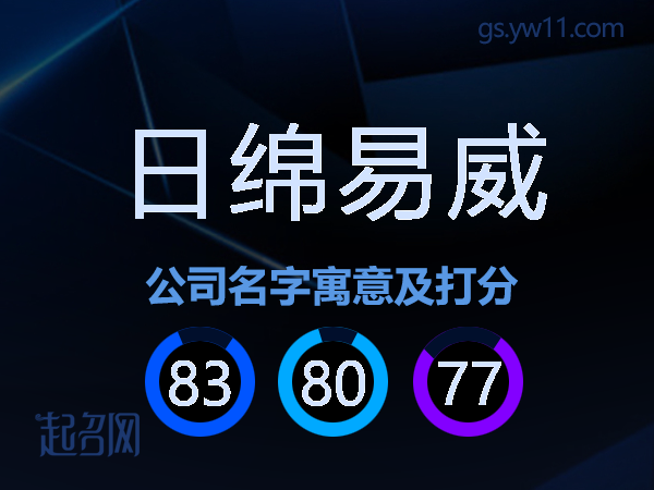 日绵易威公司名字寓意及打分