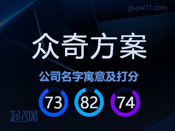 众奇方案公司名字寓意及打分