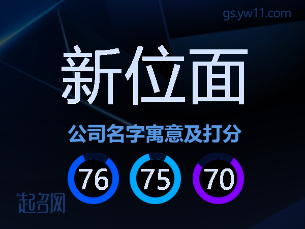新位面公司名字寓意及打分