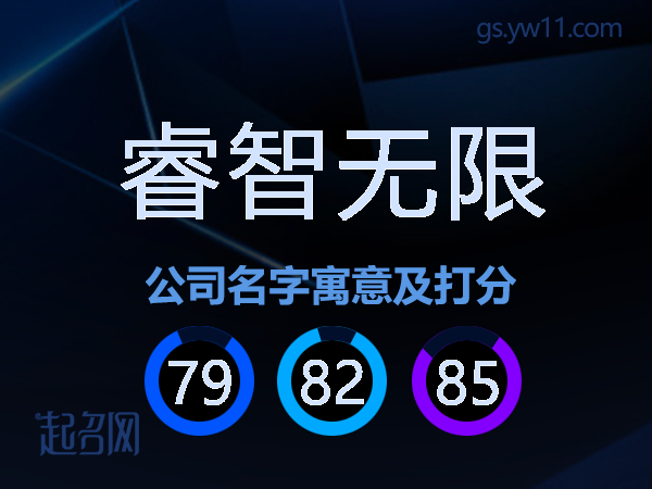 睿智无限公司名字寓意及打分
