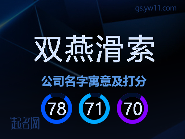 双燕滑索公司名字寓意及打分