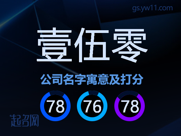 壹伍零公司名字寓意及打分