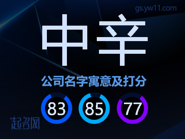 中辛公司名字寓意及打分