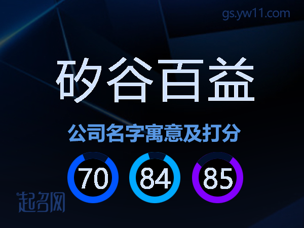 矽谷百益公司名字寓意及打分
