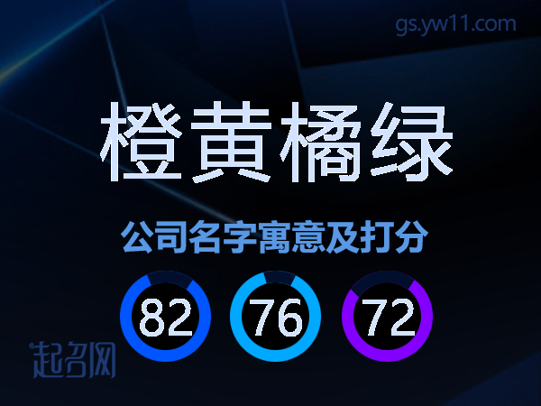 橙黄橘绿公司名字寓意及打分