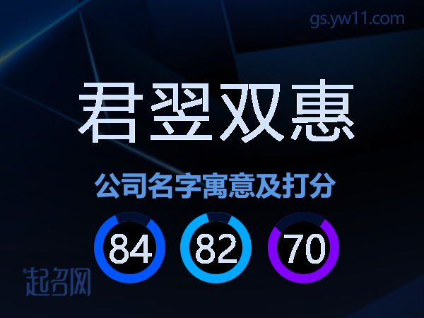 君翌双惠公司名字寓意及打分