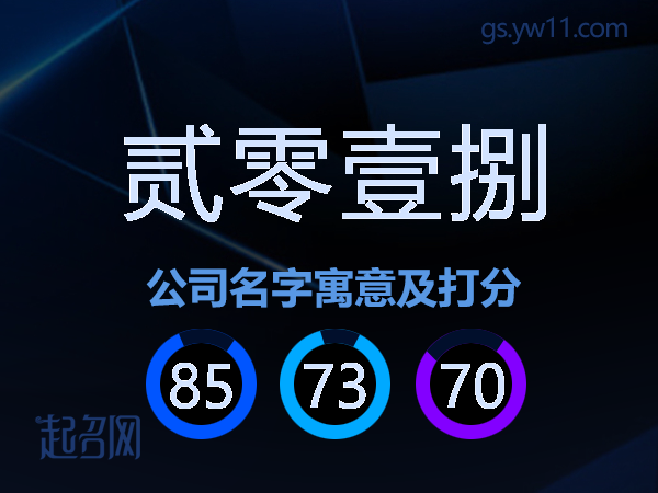 贰零壹捌公司名字寓意及打分