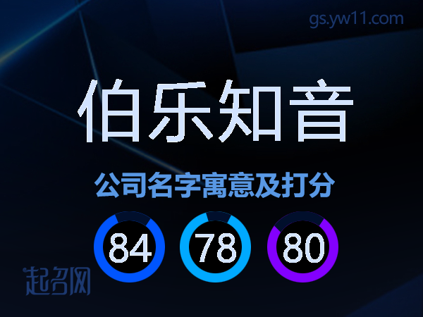 伯乐知音公司名字寓意及打分