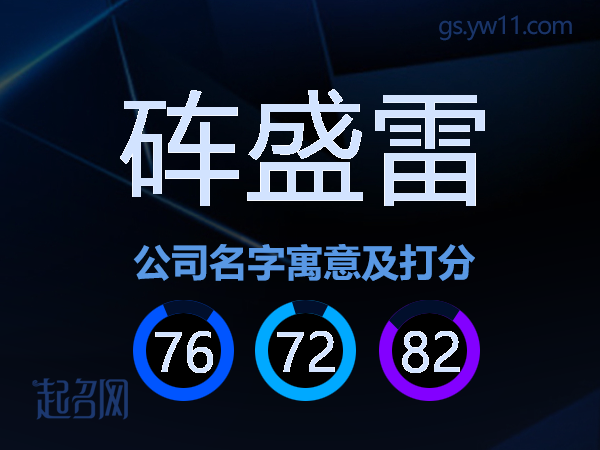 砗盛雷公司名字寓意及打分