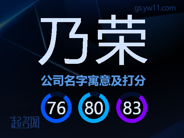 乃荣公司名字寓意及打分