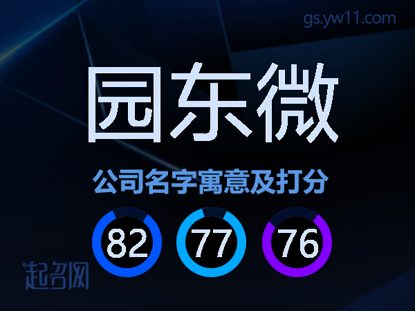 园东微公司名字寓意及打分