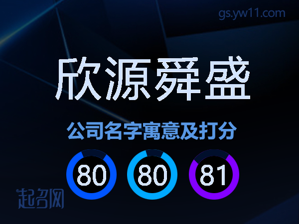 欣源舜盛公司名字寓意及打分