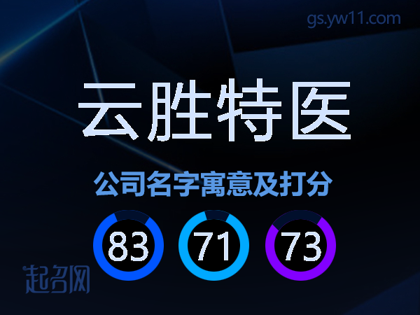 云胜特医公司名字寓意及打分