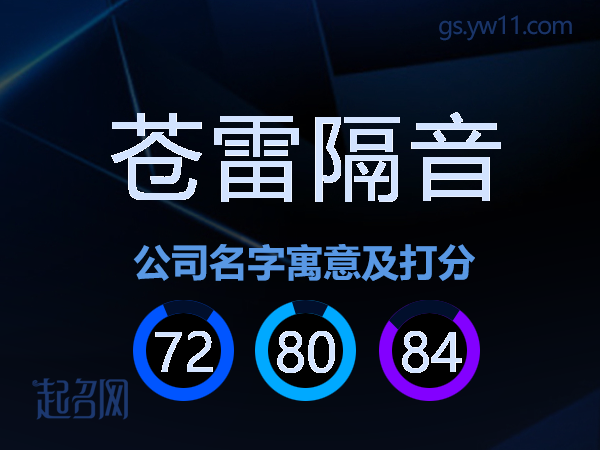 苍雷隔音公司名字寓意及打分