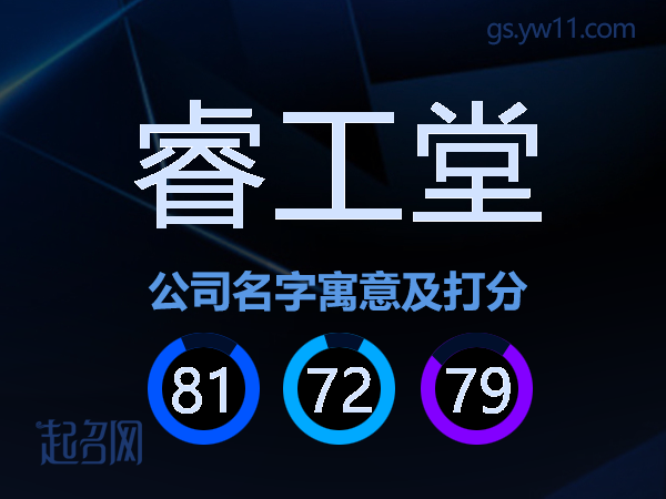 睿工堂公司名字寓意及打分