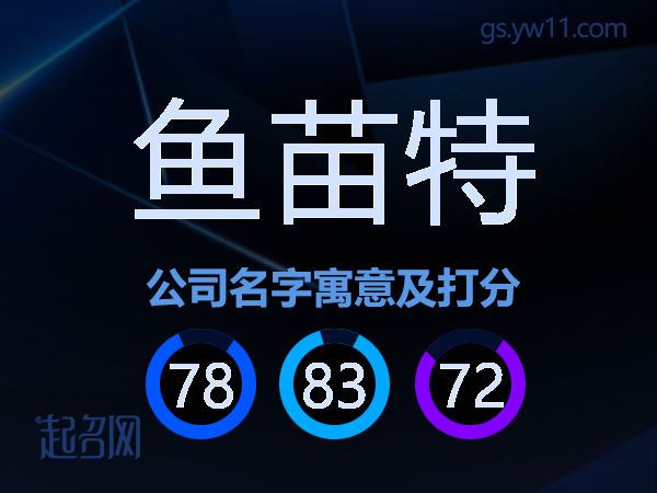 鱼苗特公司名字寓意及打分