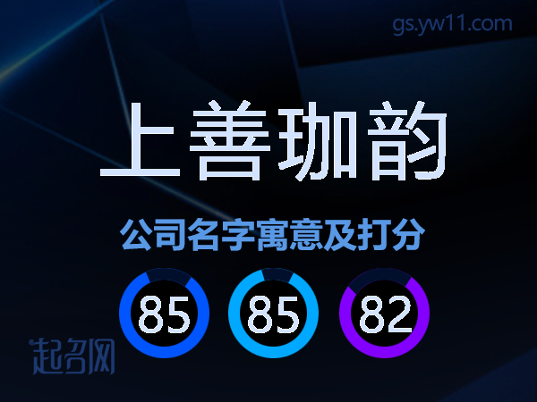 上善珈韵公司名字寓意及打分
