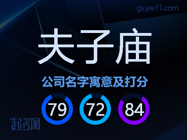 夫子庙公司名字寓意及打分