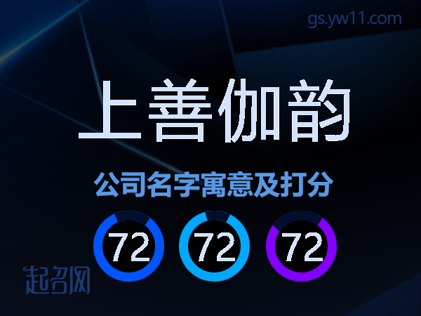 上善伽韵公司名字寓意及打分