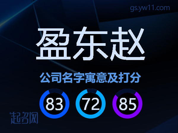 盈东赵公司名字寓意及打分