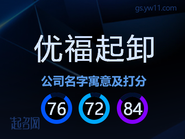 优福起卸公司名字寓意及打分