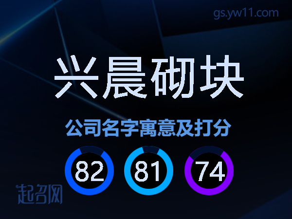 兴晨砌块公司名字寓意及打分