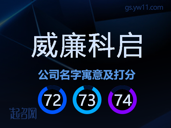 威廉科启公司名字寓意及打分