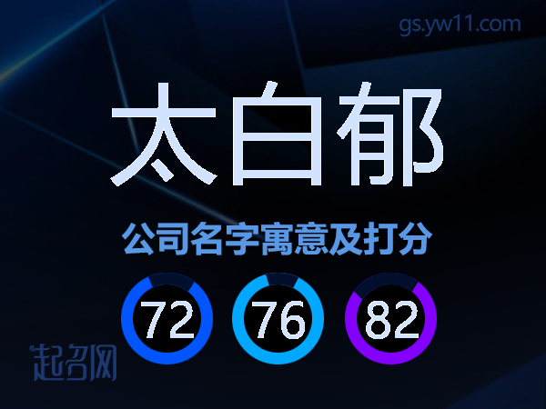 太白郁公司名字寓意及打分