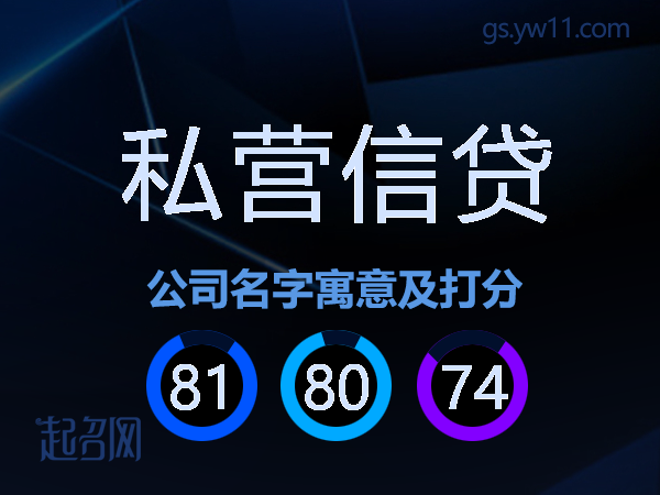 私营信贷公司名字寓意及打分