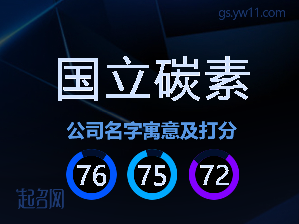 国立碳素公司名字寓意及打分