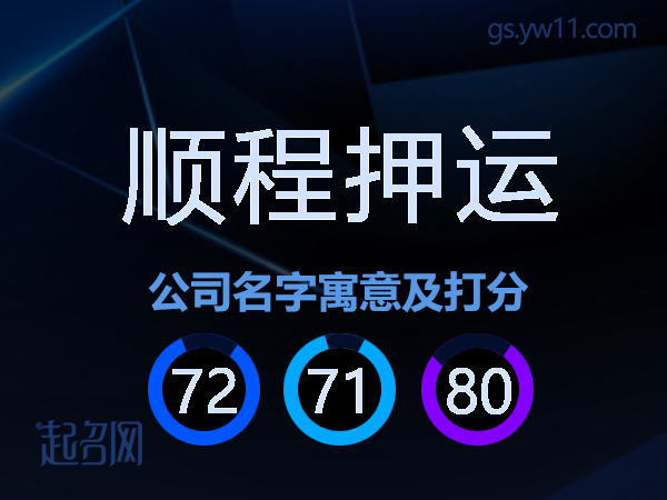 顺程押运公司名字寓意及打分