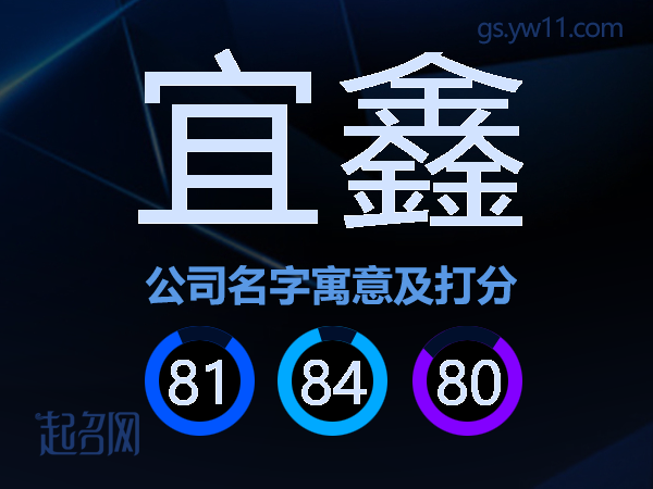 宜鑫公司名字寓意及打分