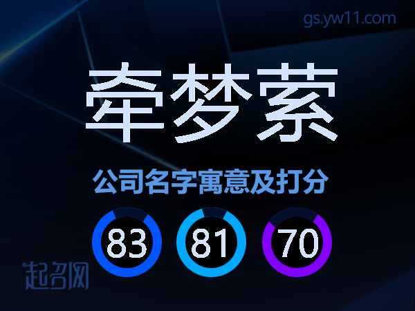 牵梦萦公司名字寓意及打分