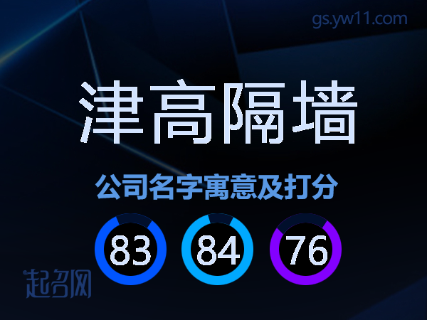 津高隔墙公司名字寓意及打分