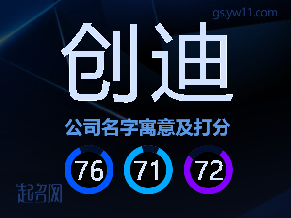 创迪公司名字寓意及打分