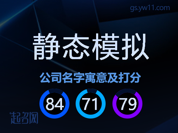 静态模拟公司名字寓意及打分