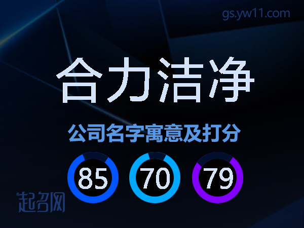 合力洁净公司名字寓意及打分