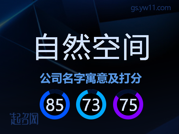 自然空间公司名字寓意及打分