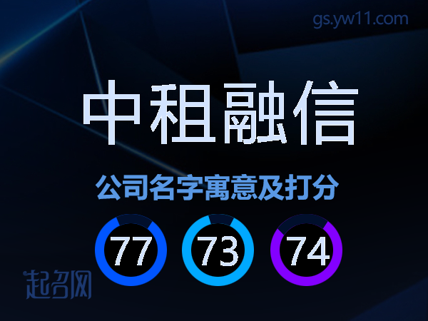 中租融信公司名字寓意及打分