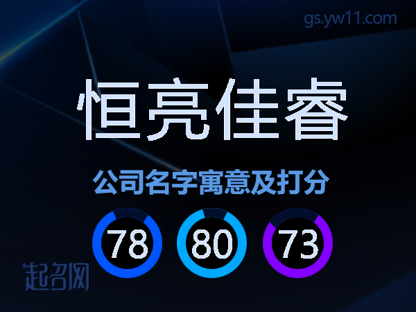 恒亮佳睿公司名字寓意及打分