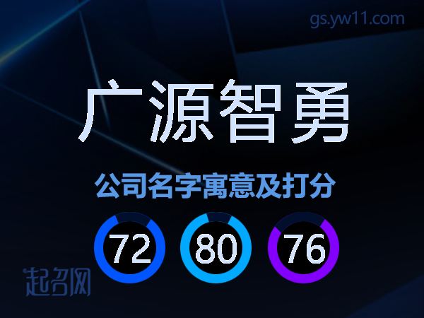 广源智勇公司名字寓意及打分
