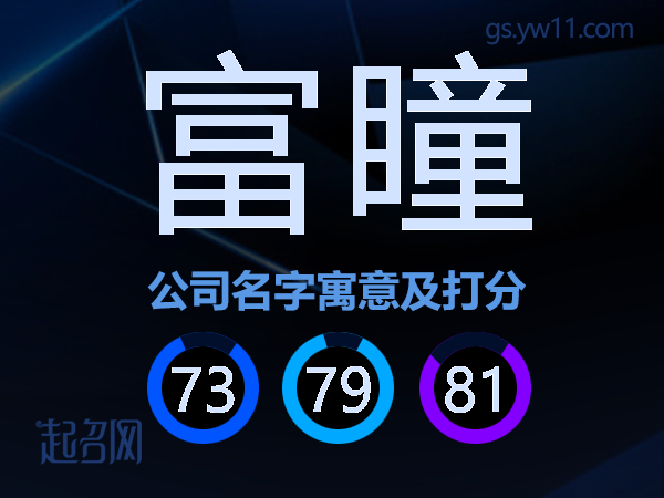 富瞳公司名字寓意及打分