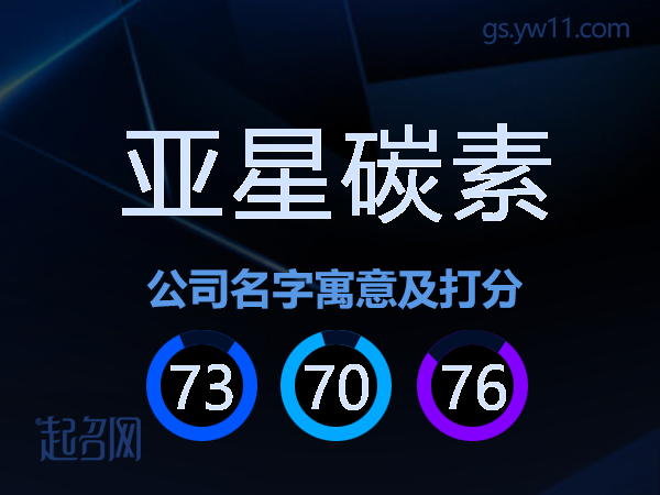 亚星碳素公司名字寓意及打分