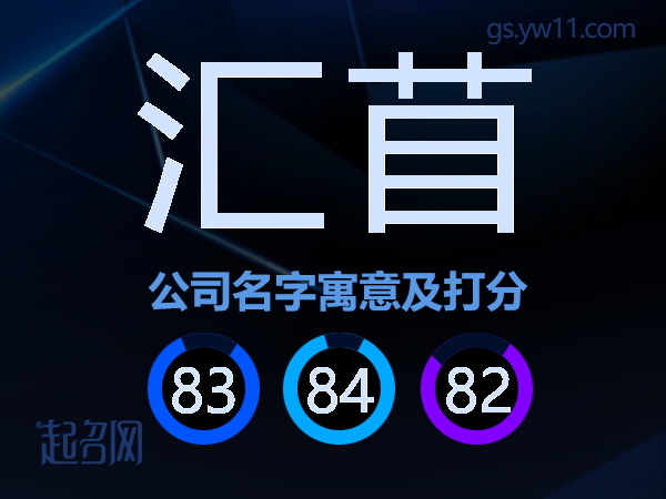 汇苜公司名字寓意及打分