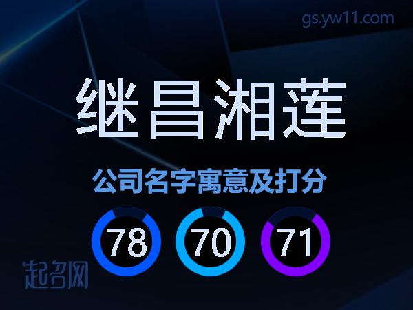 继昌湘莲公司名字寓意及打分