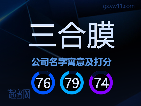 三合膜公司名字寓意及打分