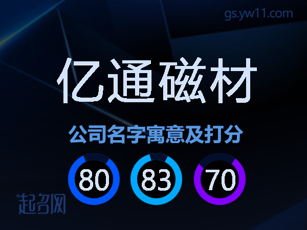 亿通磁材公司名字寓意及打分