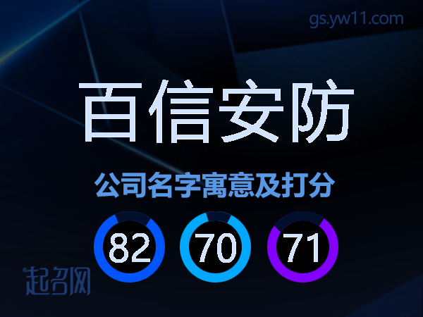 百信安防公司名字寓意及打分