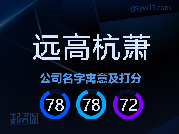 远高杭萧公司名字寓意及打分